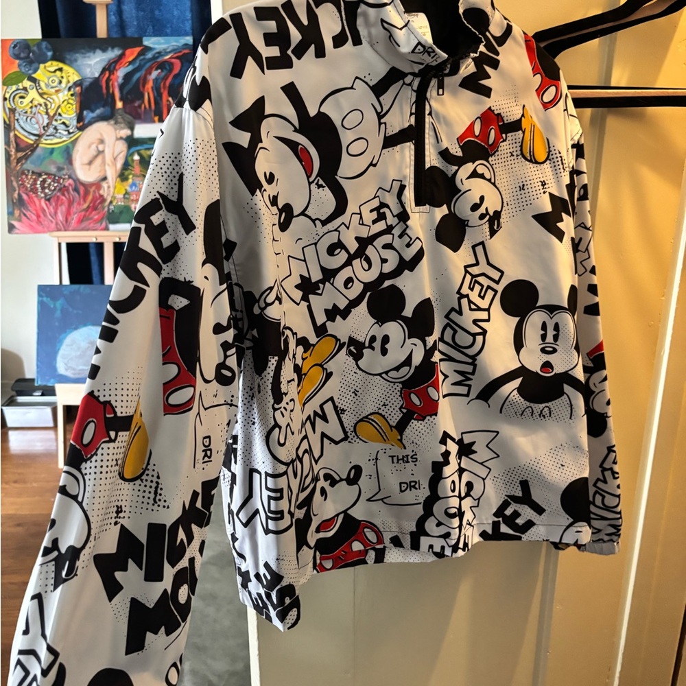 Disney Mickey Mouse Graphic Jacket (rare) rain/ wind breaker from Paris